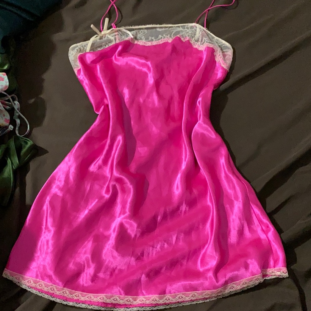 Neon Pink Victoria’s Secret Slip Dress